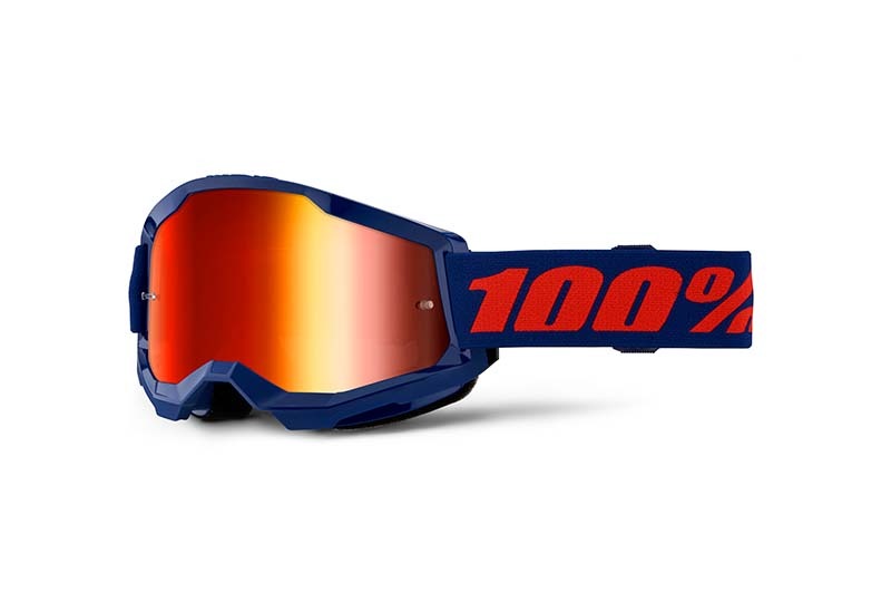 [100%] 스트라타2 고글 네이비 - 레드 미러 렌즈